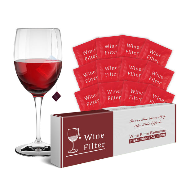 Wine Sulfite Filter To Remove Sulfite And Histamine, Eliminate Headaches, Reduce Wine Allergies 36-Packs