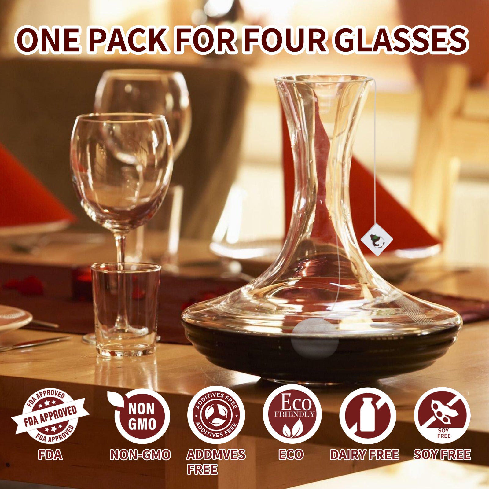 Wine Wand Wine Filters for Histamine and Sulfite Remover, the Wand Wine Purifier, Wine Wands Filters, for the Decanter(Pack of 4)