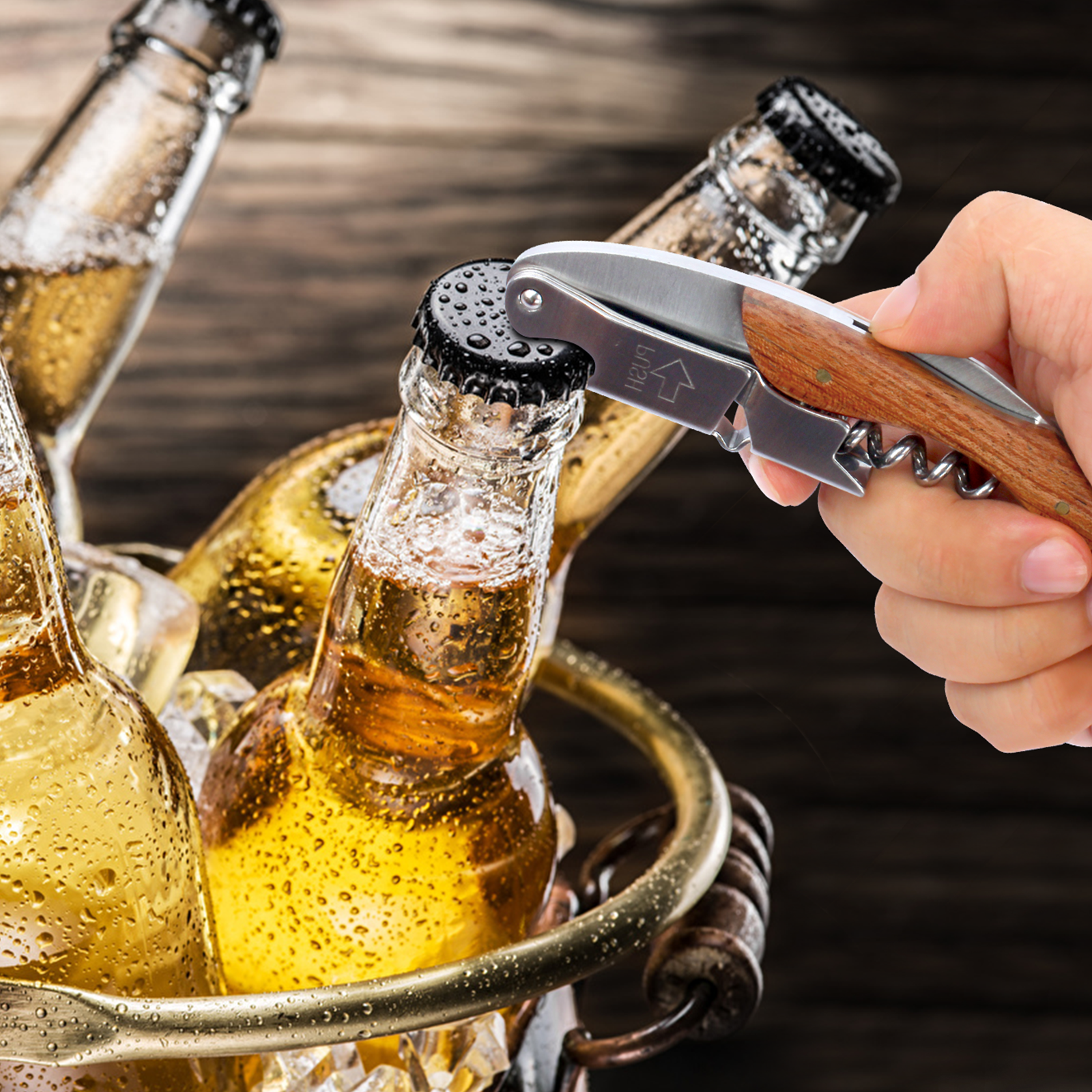 Waiters Wine Bottle Opener, Professional Waiters Corkscrew for Wine Bottles，Manual Wine Key for Servers, Waiters, Bartenders and Home Use