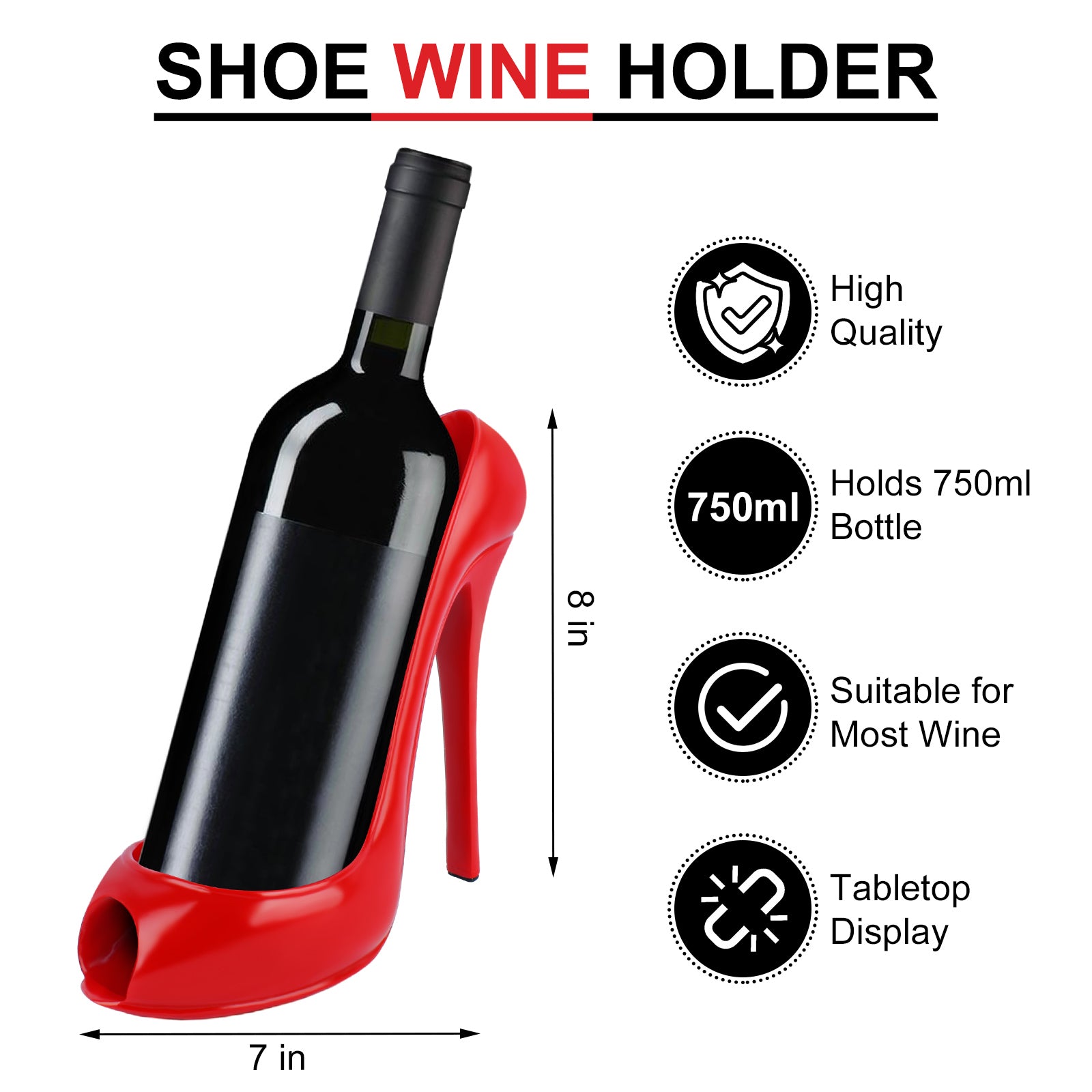 Clerona Wine Rack Holder，Shoe Wine Bottle Decorative，Single Wine Rack Display, Kitchen Home Bar Hotel