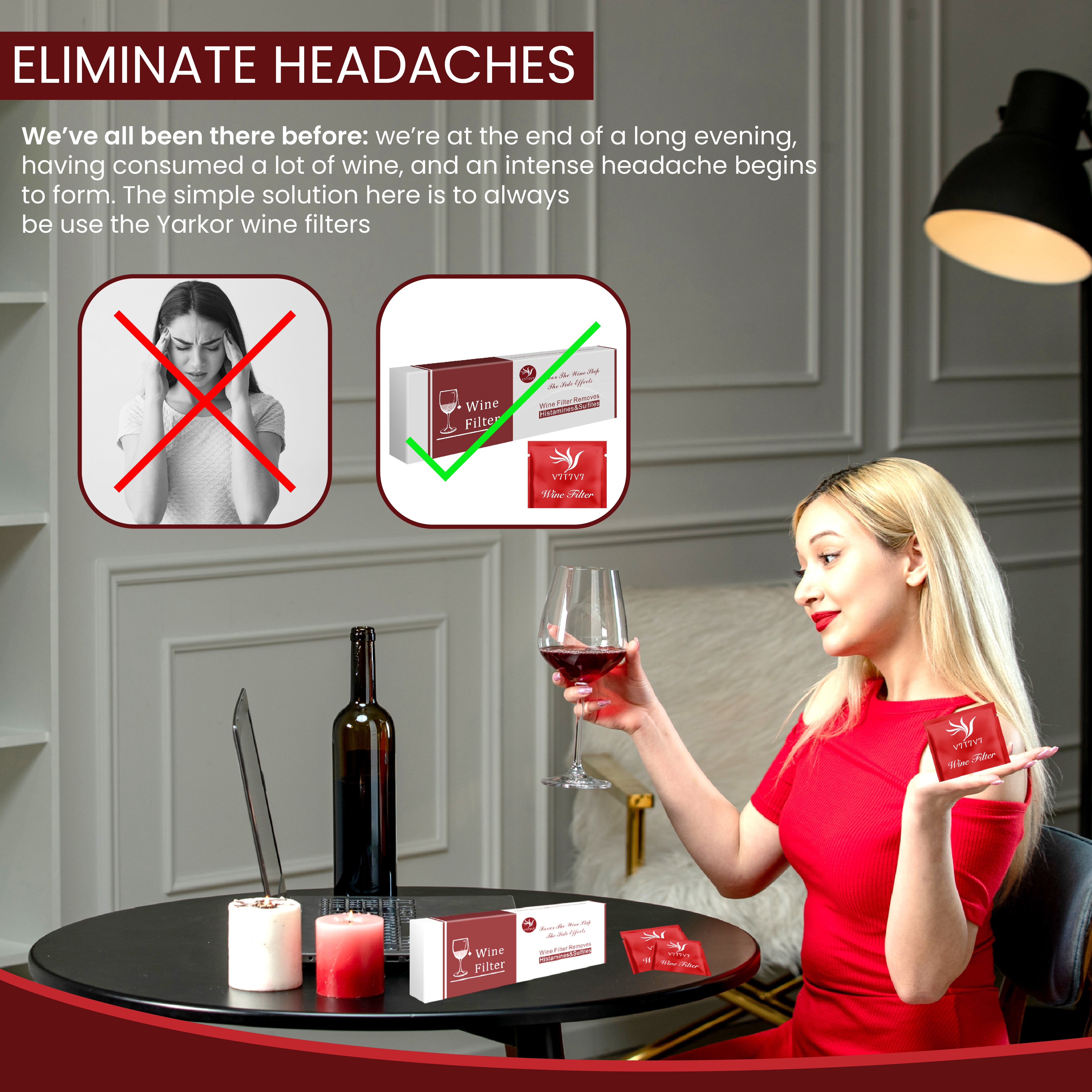 Wine Sulfite Filter To Remove Sulfite And Histamine, Eliminate Headaches, Reduce Wine Allergies 12-Packs